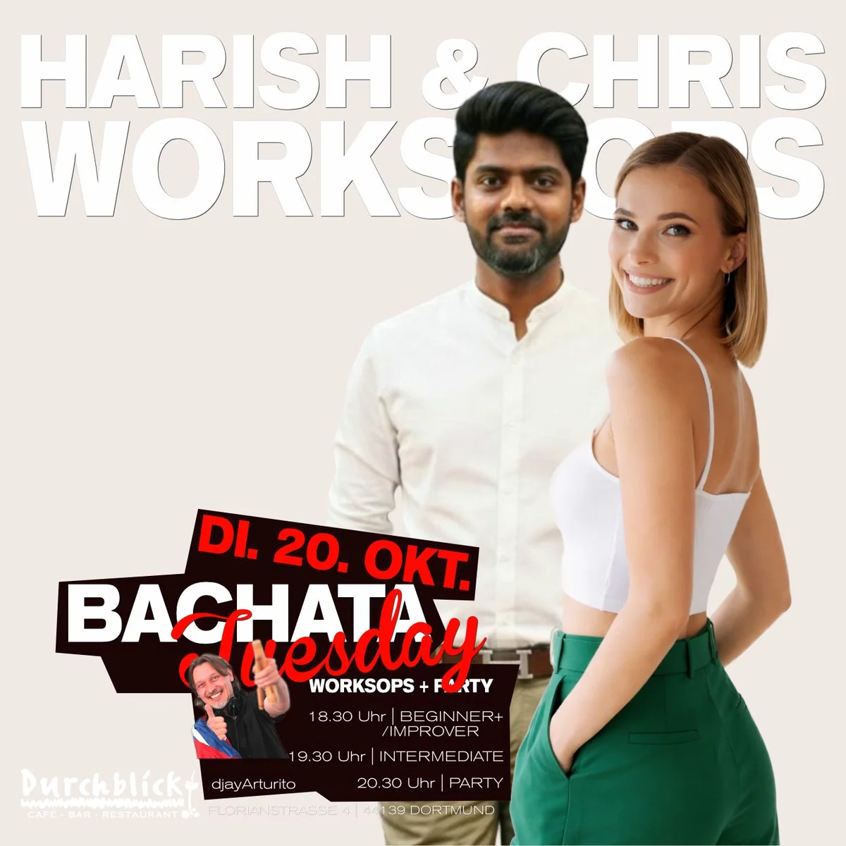 Bachata Tuesday: Workshops + Party mit Harish & Chris