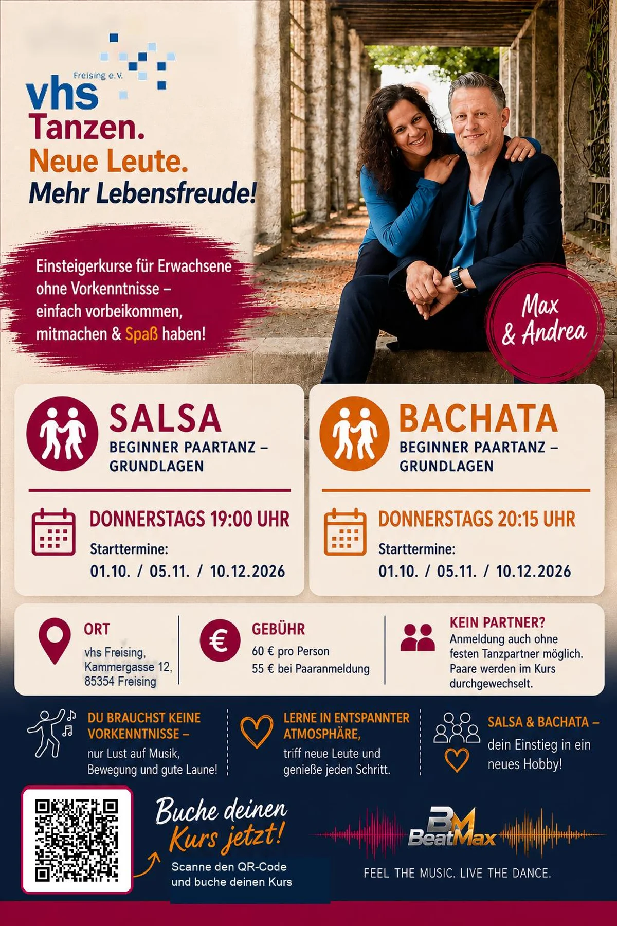 vhs Tanzen: Salsa & Bachata Einsteigerkurse