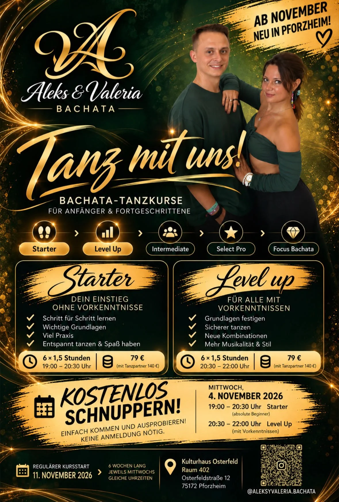 Bachata Schnupperstunde mit Aleks & Valeria