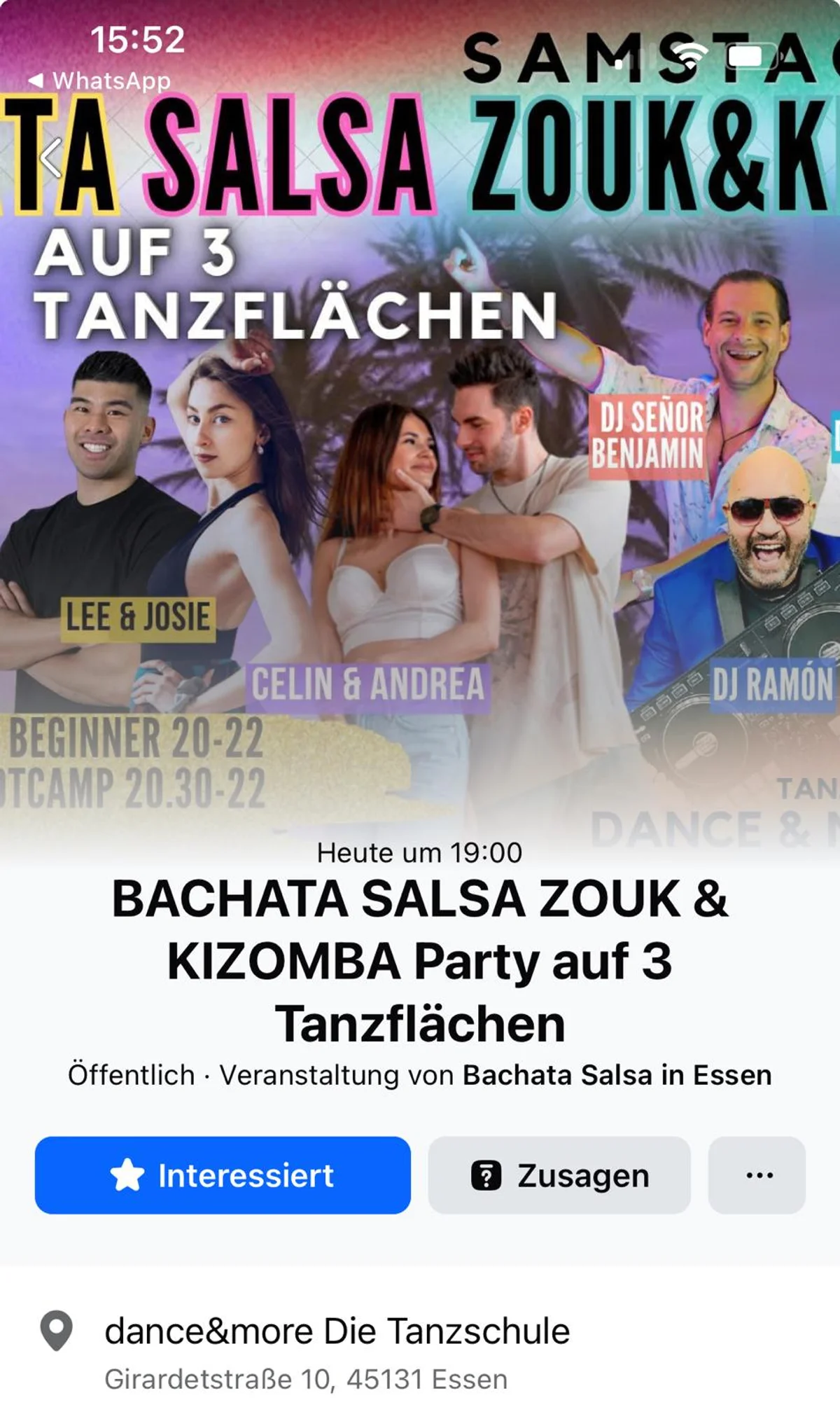 BACHATA SALSA ZOUK & KIZOMBA Party auf 3 Tanzflächen