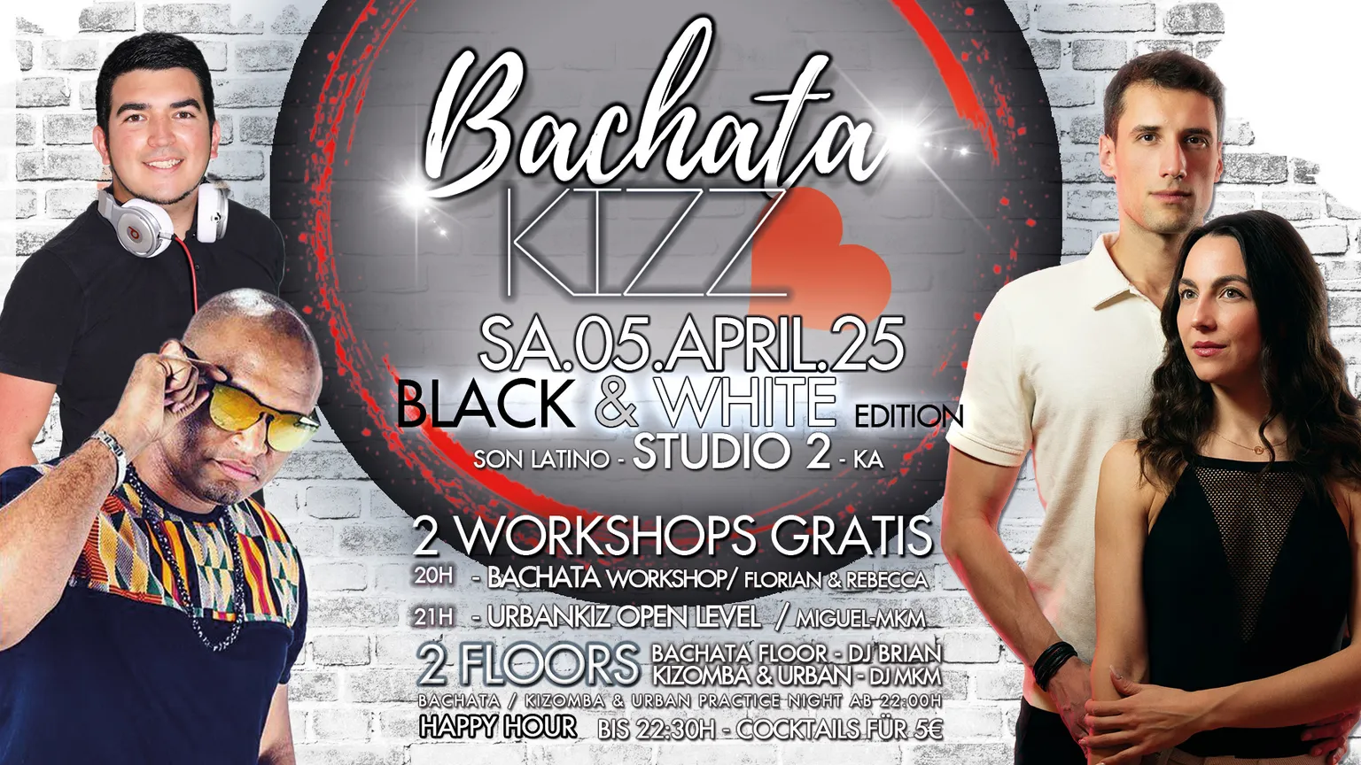 Image 1 of Bachata 🩷 Kizz //  🖤🤍 BLACK & WHITE Edition // 2 Workshops Gratis //   2 Floors