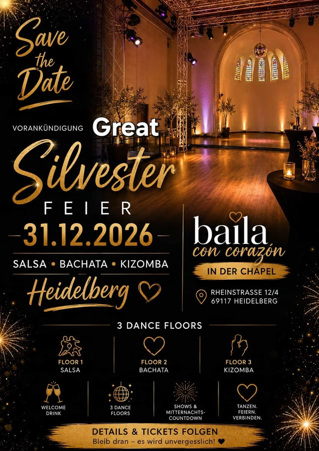 Great Silvester Feier baila con corazón
