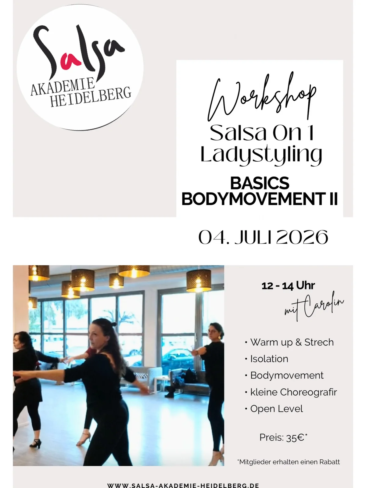 Salsa On 1 Ladystyling: Basics Bodymovement II Workshop