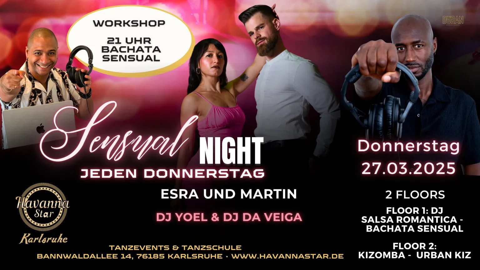 Image 1 of "Sensual Night” Latinparty mit Bachata Sensual Workshop ⭐️Mit Kizombaraum⭐️