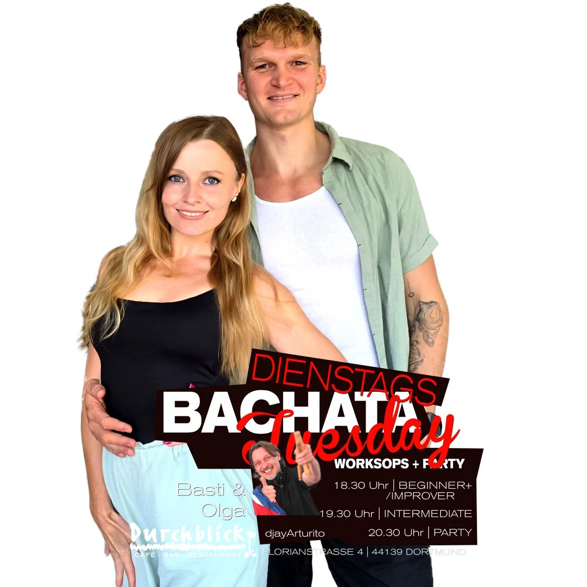 Bachata Tuesday: Workshops & Party mit Olga, Basti & djayArturito