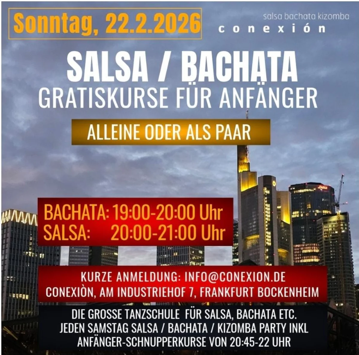 Salsa / Bachata Gratiskurse für Anfänger