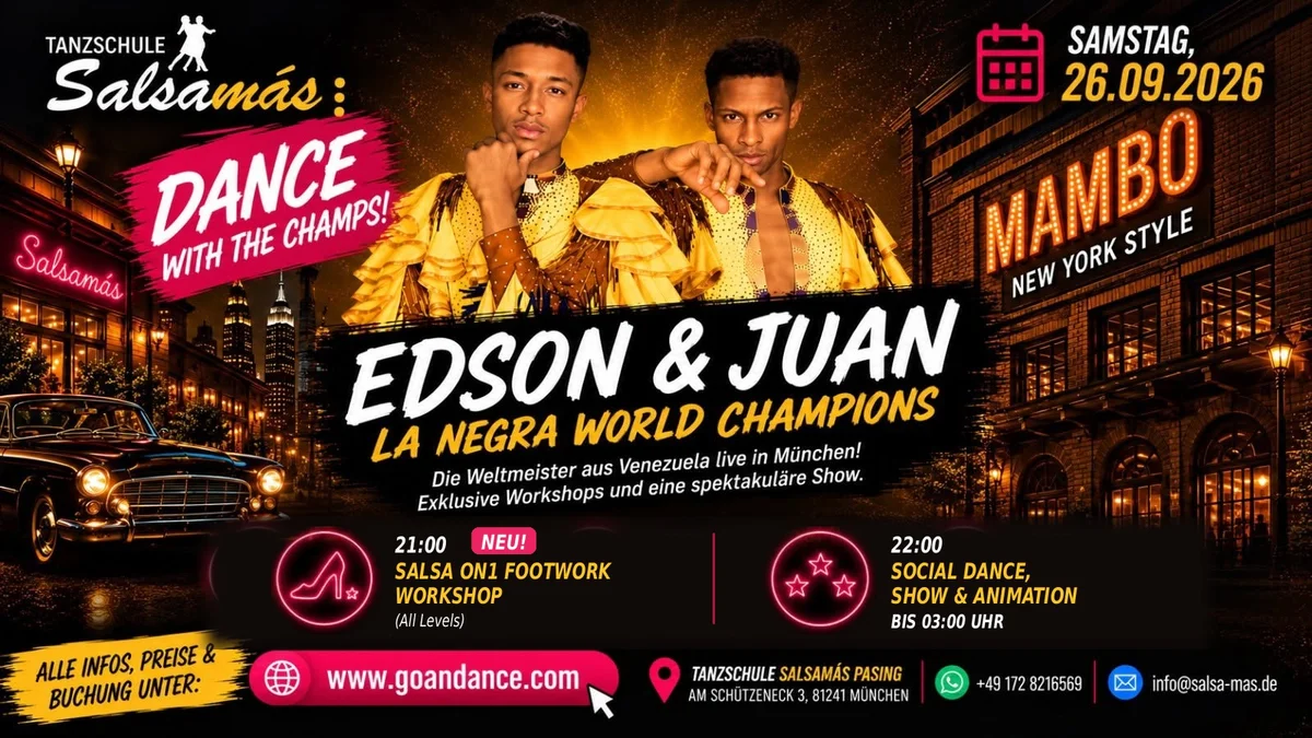 Edson & Juan – La Negra World Champions – Salsa in München (Muenchen)