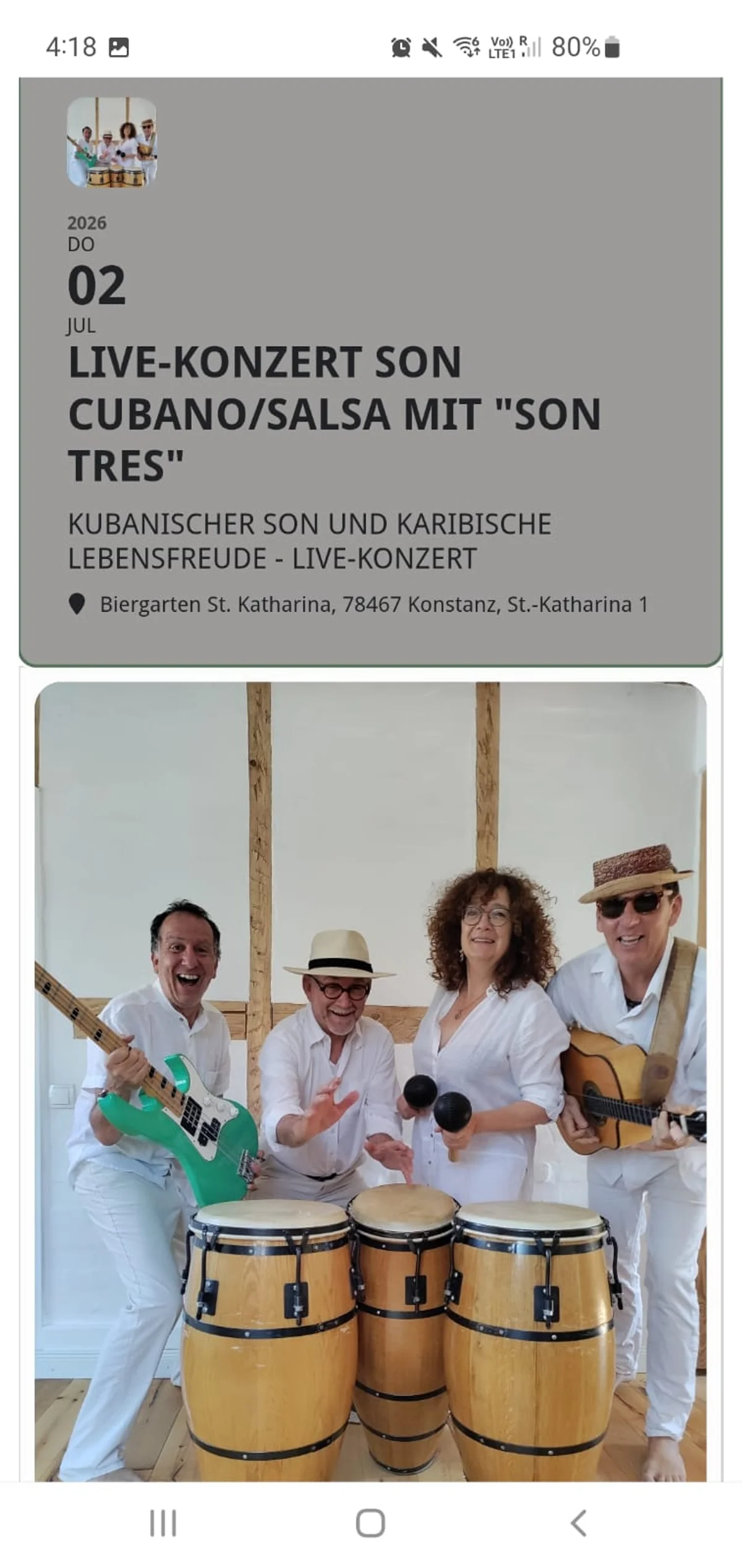 LIVE-KONZERT SON CUBANO/SALSA MIT "SON TRES"