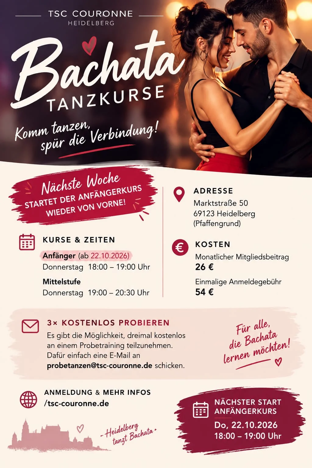Bachata Mittelstufe – TSC Couronne Heidelberg
