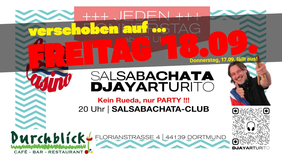 DJAYARTURITO’s SALSABACHATA Party (Shifted to Friday)