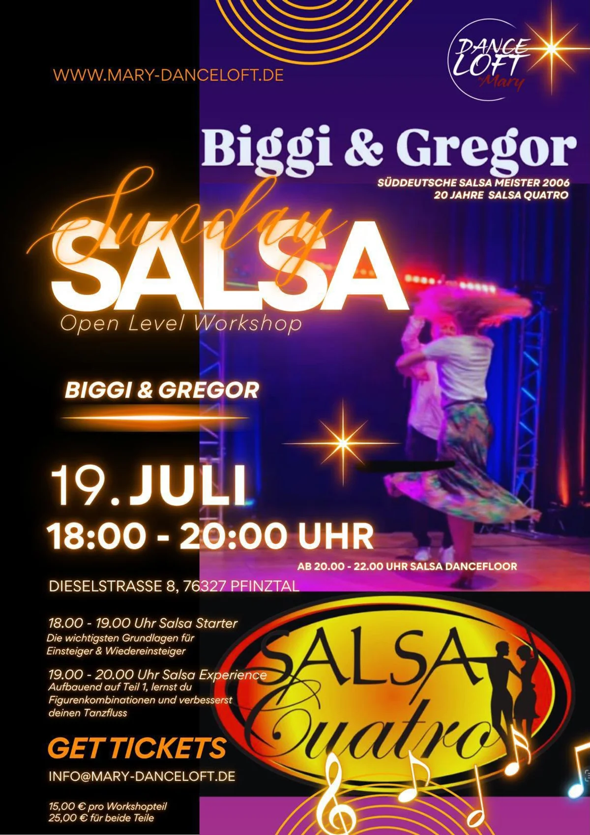Sunday Salsa - Workshop & Dancefloor mit Biggi & Gregor