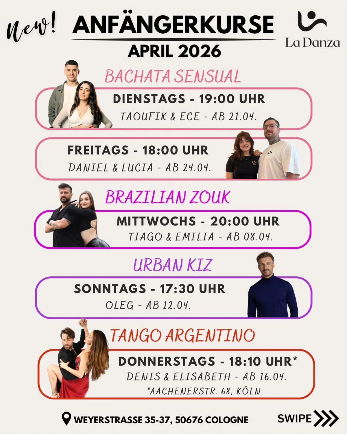 Anfängerkurs Bachata Sensual (Daniel & Lucia)