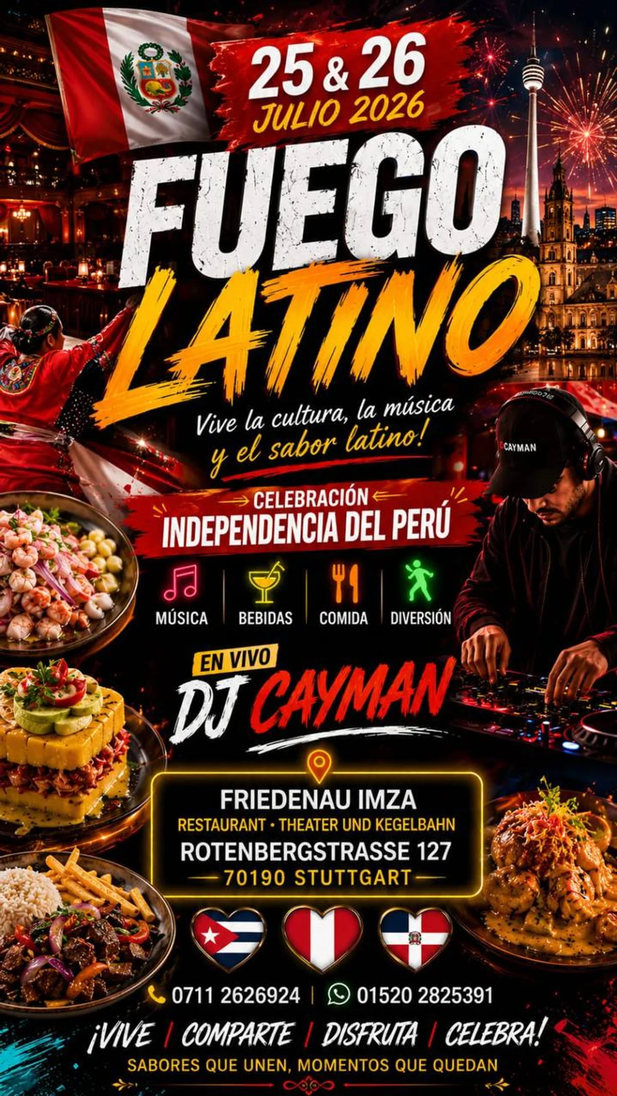 Celebración Independencia del Perú - Fuego Latino