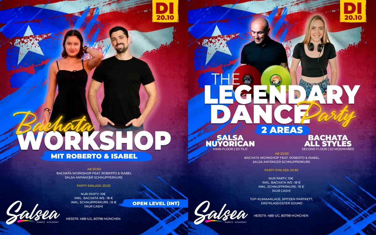 Bachata Workshop + The Legendary Dance Party