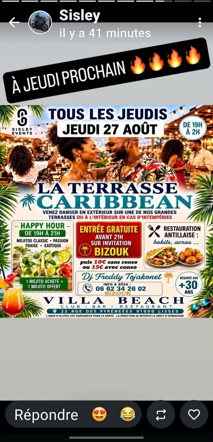 Salsa, Bachata & Kizomba at Villa Beach, Lisses