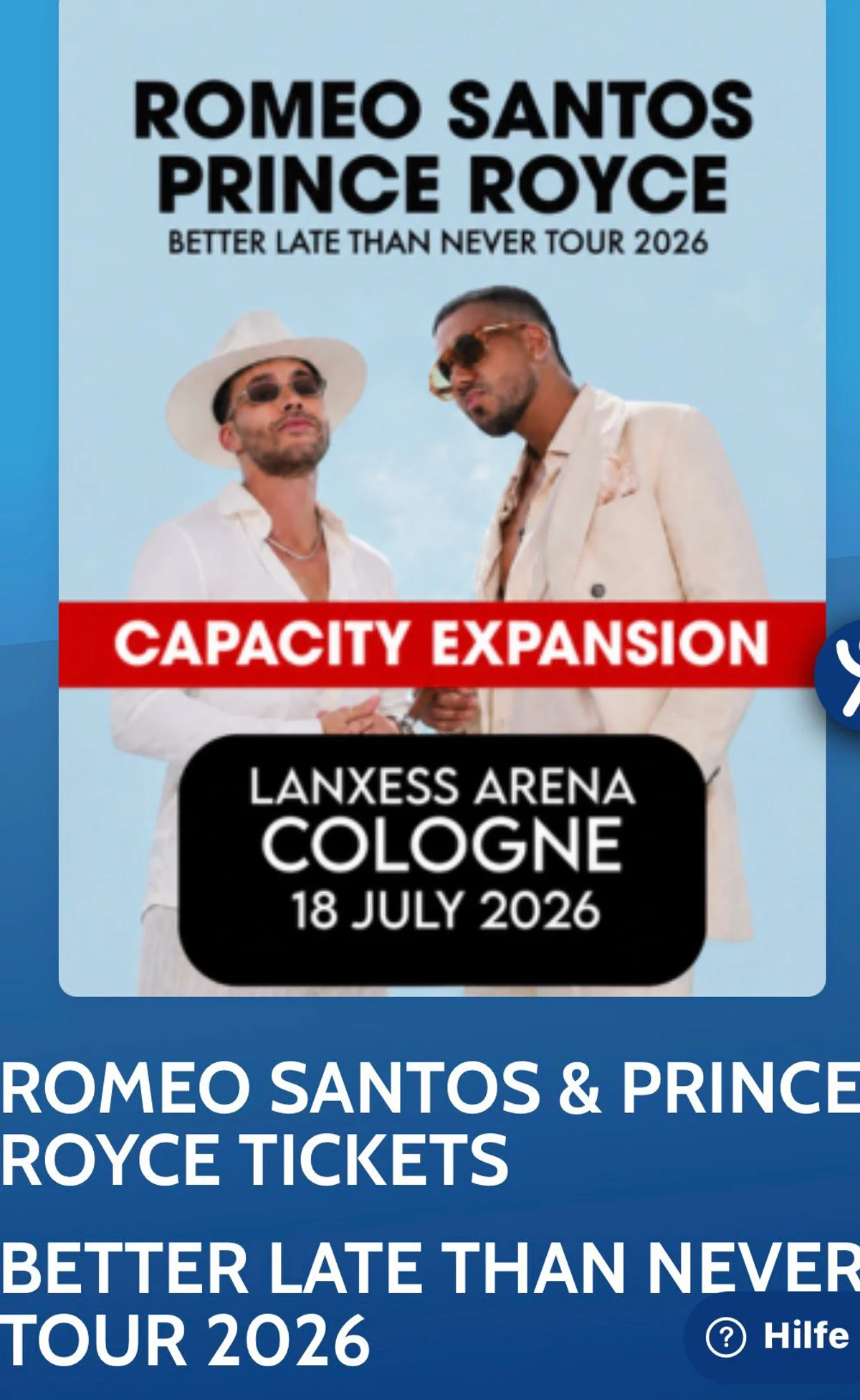 Romeo Santos & Prince Royce - Better Late Than Never Tour 2026
