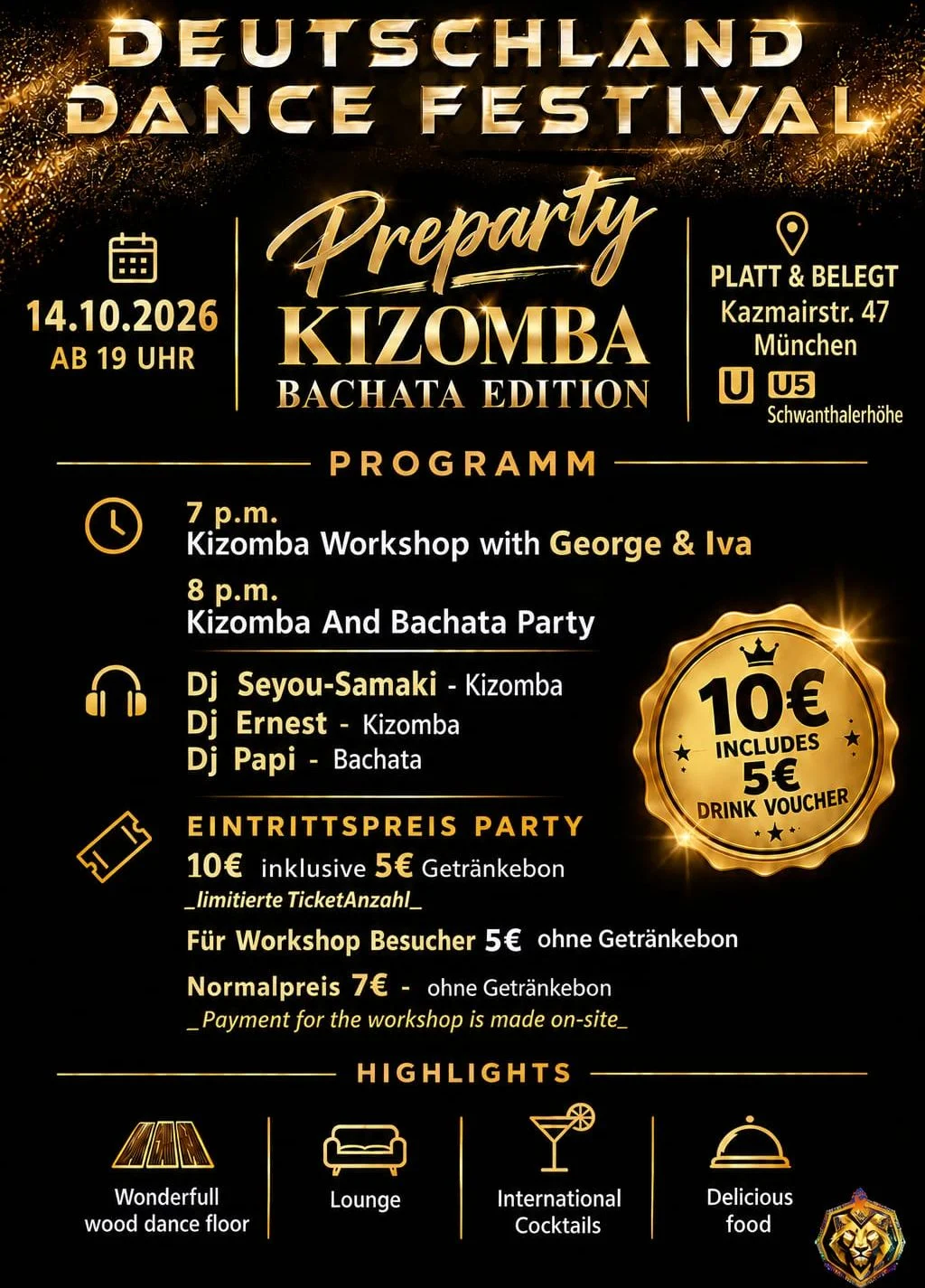 Deutschland Dance Festival Preparty Kizomba Bachata Edition