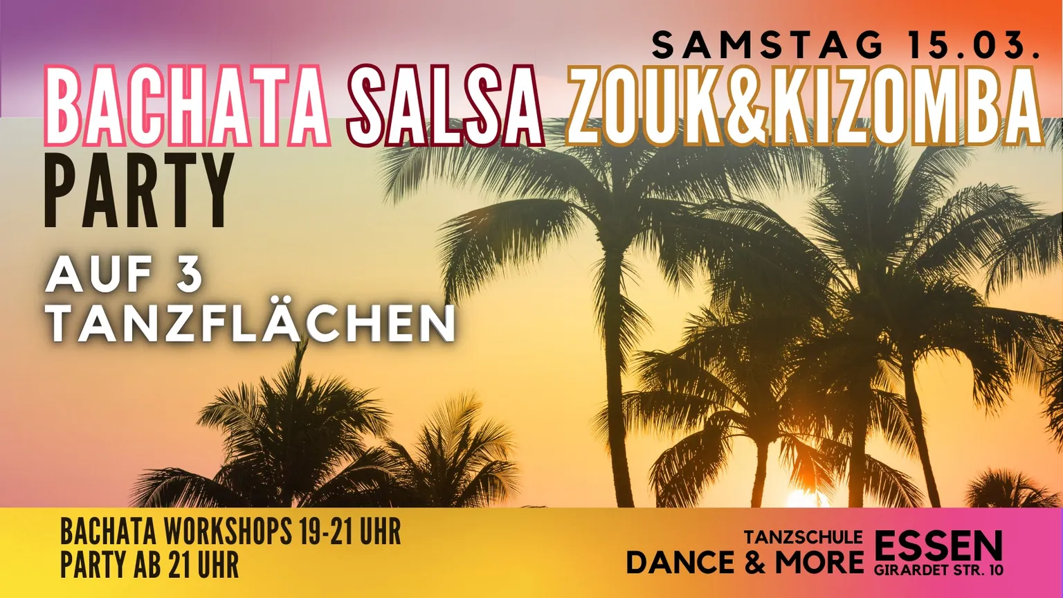 Image 1 of Bachata Salsa Zouk&Kizomba Party in Essen - auf 3 Tanzflächen