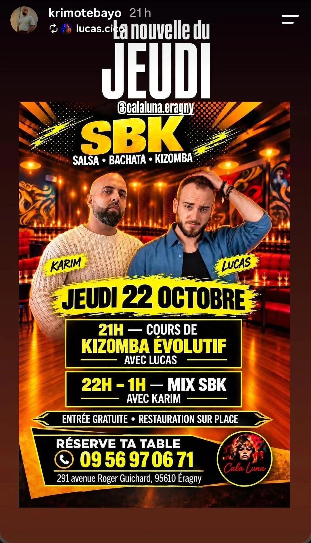 Salsa, Bachata & Kizomba at Cala Luna, Éragny