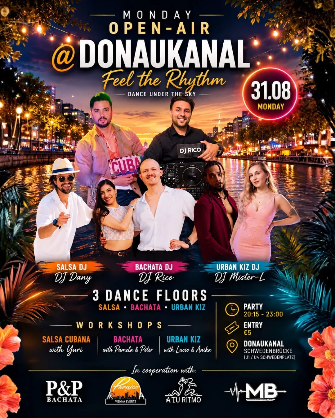 Salsa, Bachata & Kizomba at Schwedenbrücke, Vienna