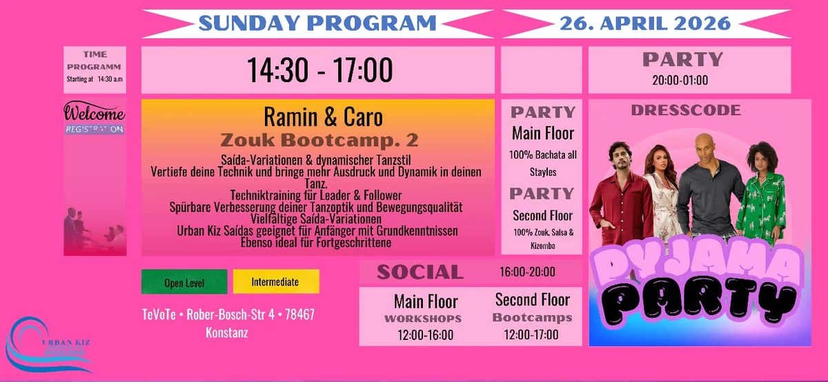 Sunday Program - Pyjama Party & Bootcamps