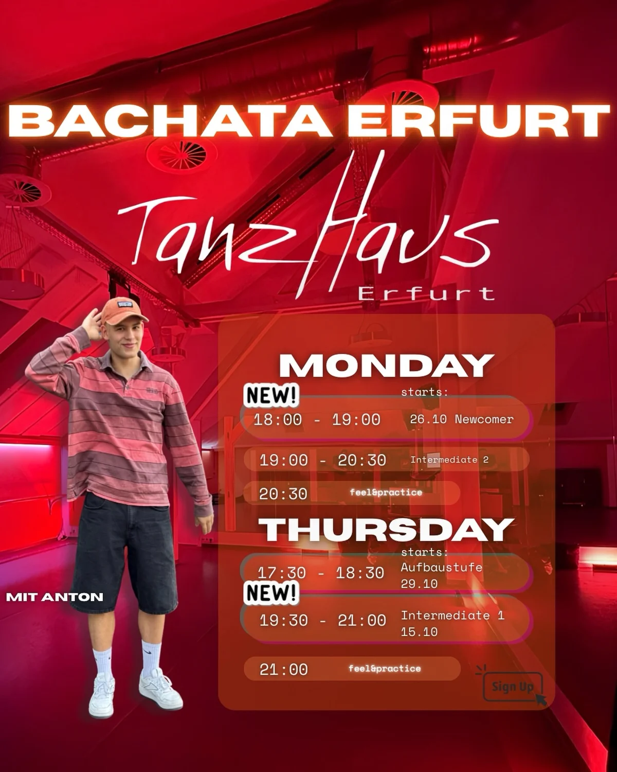 Bachata Intermediate 1 & Practice mit Anton