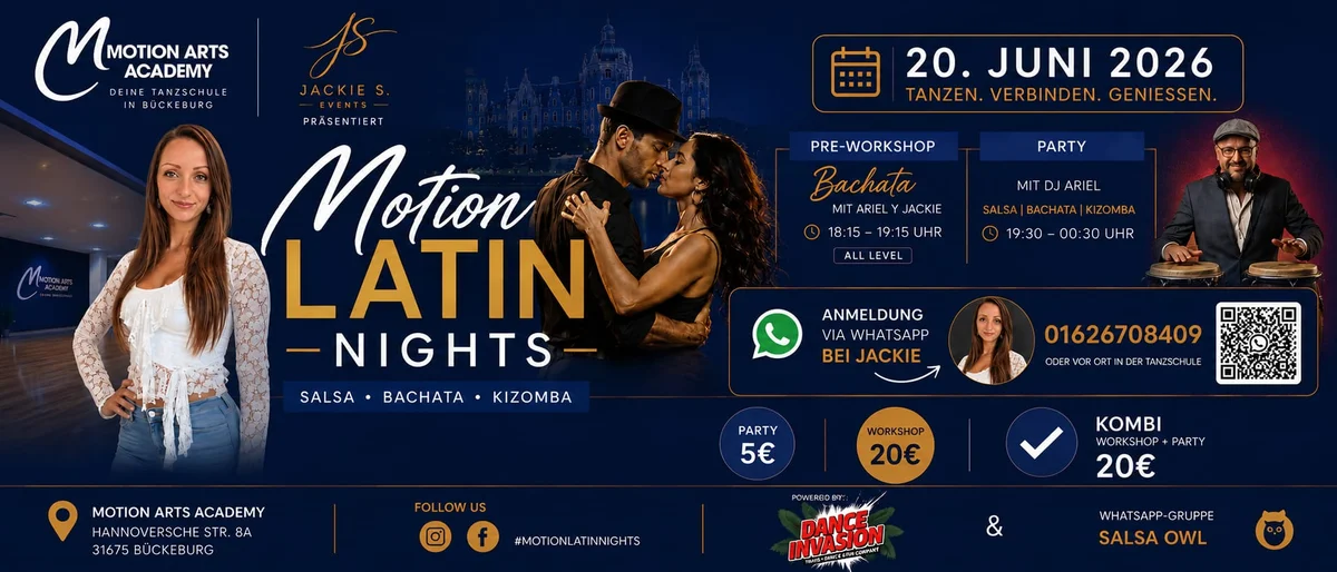 Motion Latin Nights mit Dj Ariel Workshop und Party