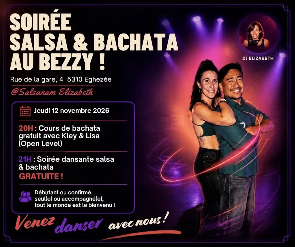 Jeudi 12 novembre cours+soirée gratuit/ salsa bachata – Bild 1