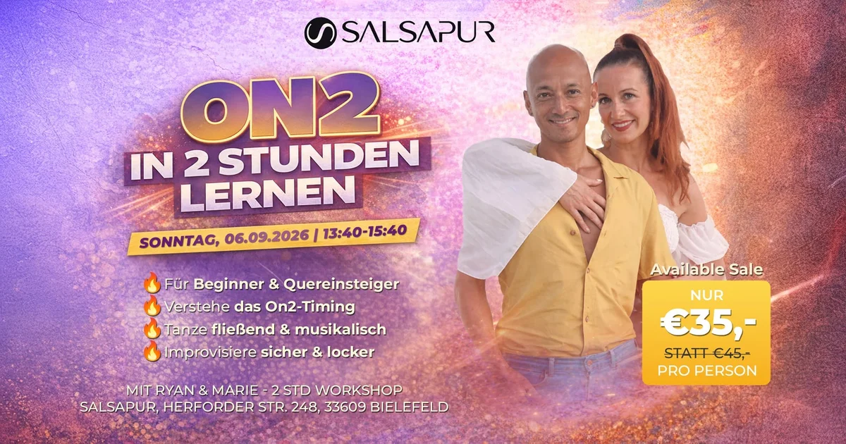 ✨Salsa On2 Workshop So 06.09.2026 – Bielefeld ✨