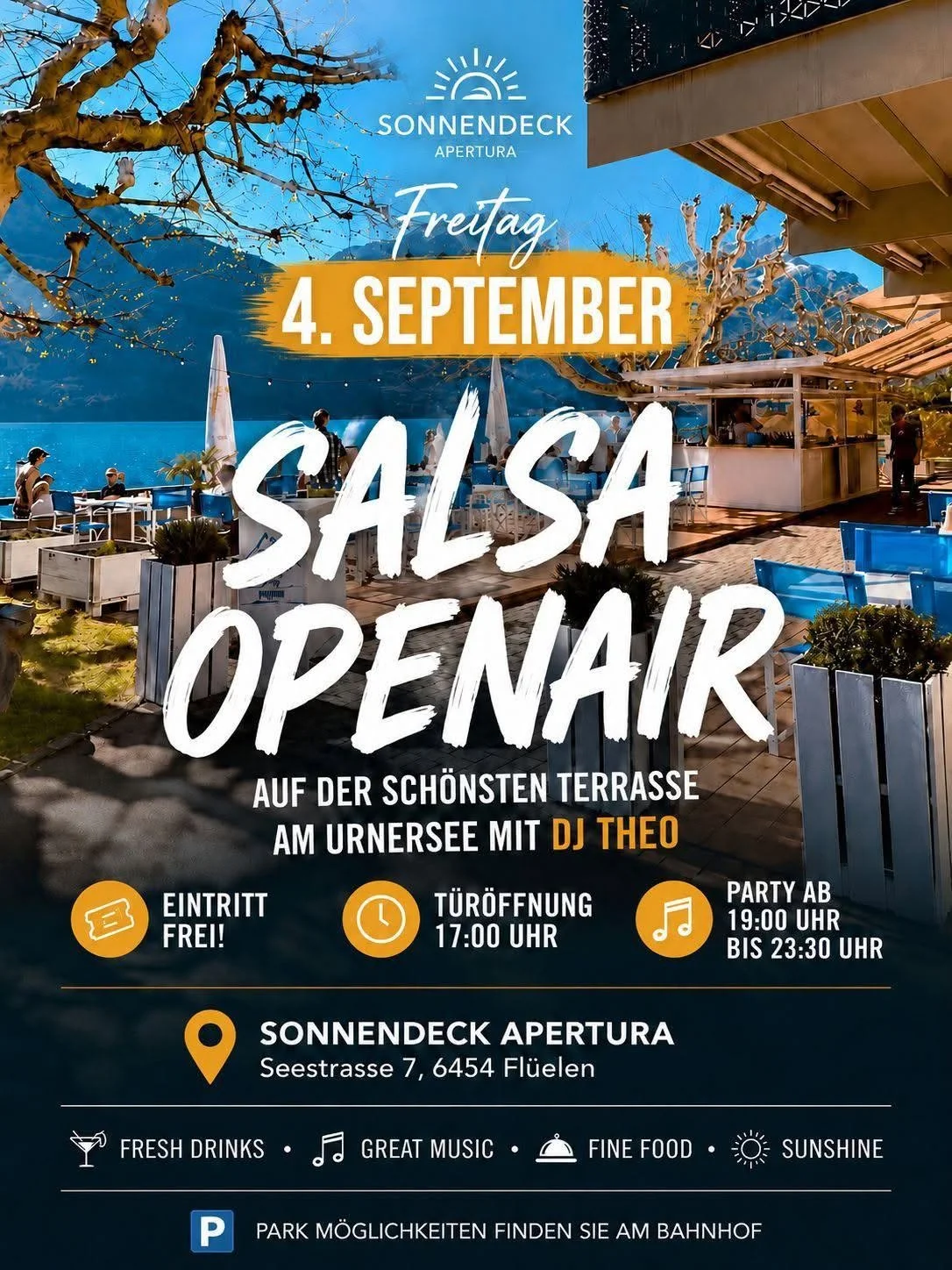 Salsa & Bachata at Apertura Sonnendeck, Flüelen