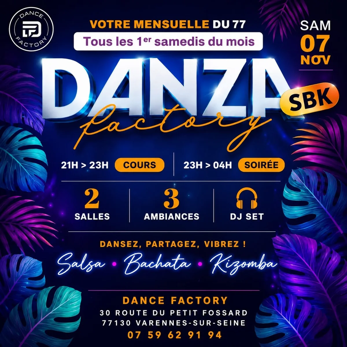 Salsa, Bachata & Kizomba at Dance Factory, Varennes sur Seine