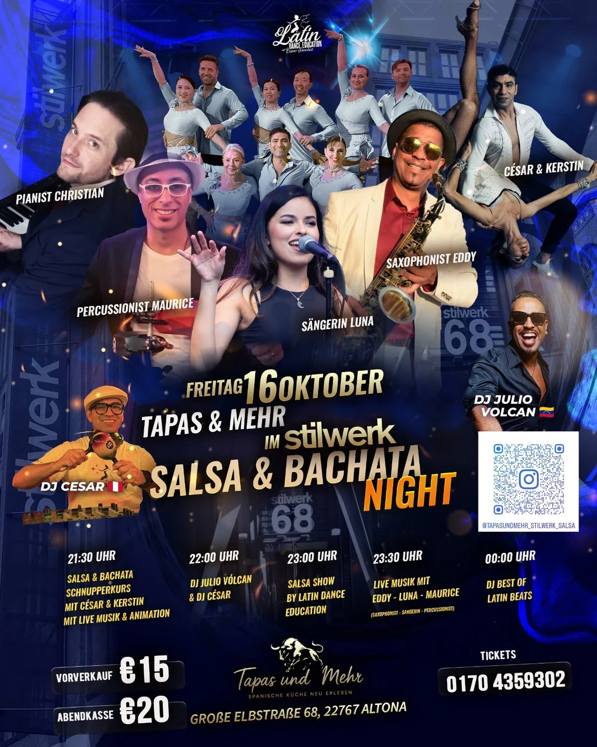 Tapas & Mehr im Stilwerk Salsa & Bachata Night mit César Sánchez 
