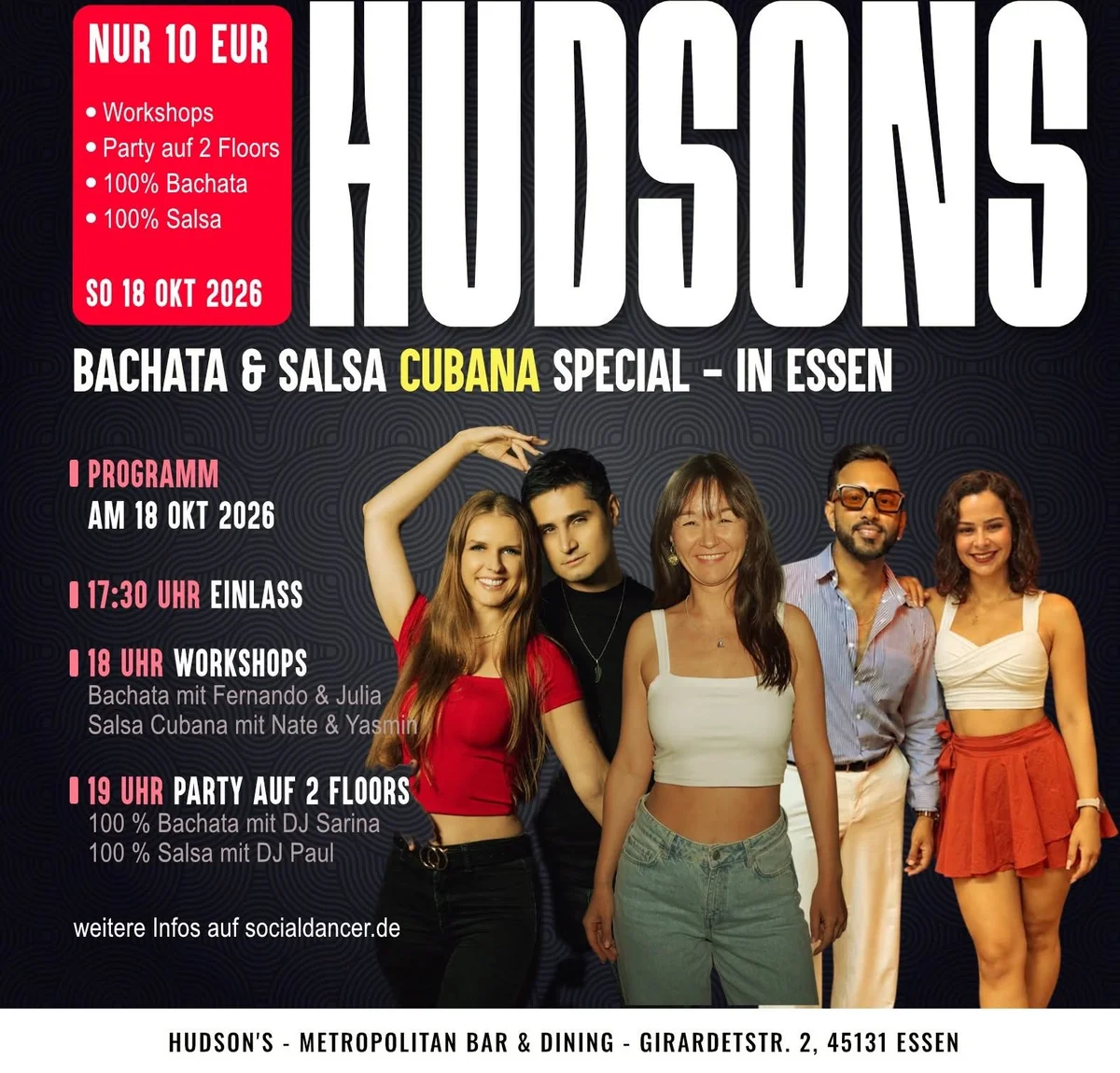 18.10. | Hudsons Salsa & Bachata Party in Essen