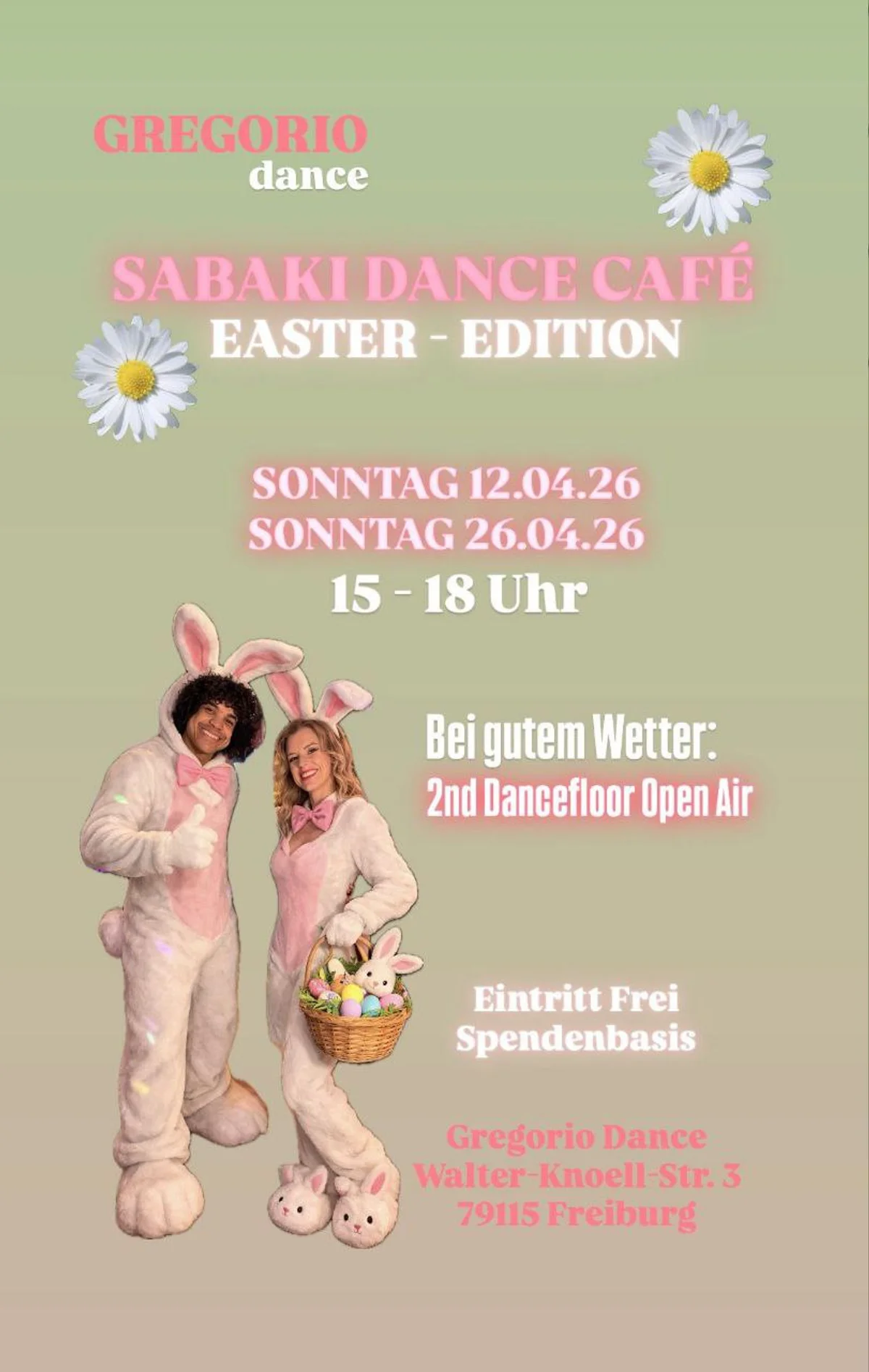 🐣🌼 SABAKI DANCE CAFÉ – Easter Edition 🌼🐣 SAVE THE APRIL DATES 🫶 Lust auf Tanzen, gute Vibes &