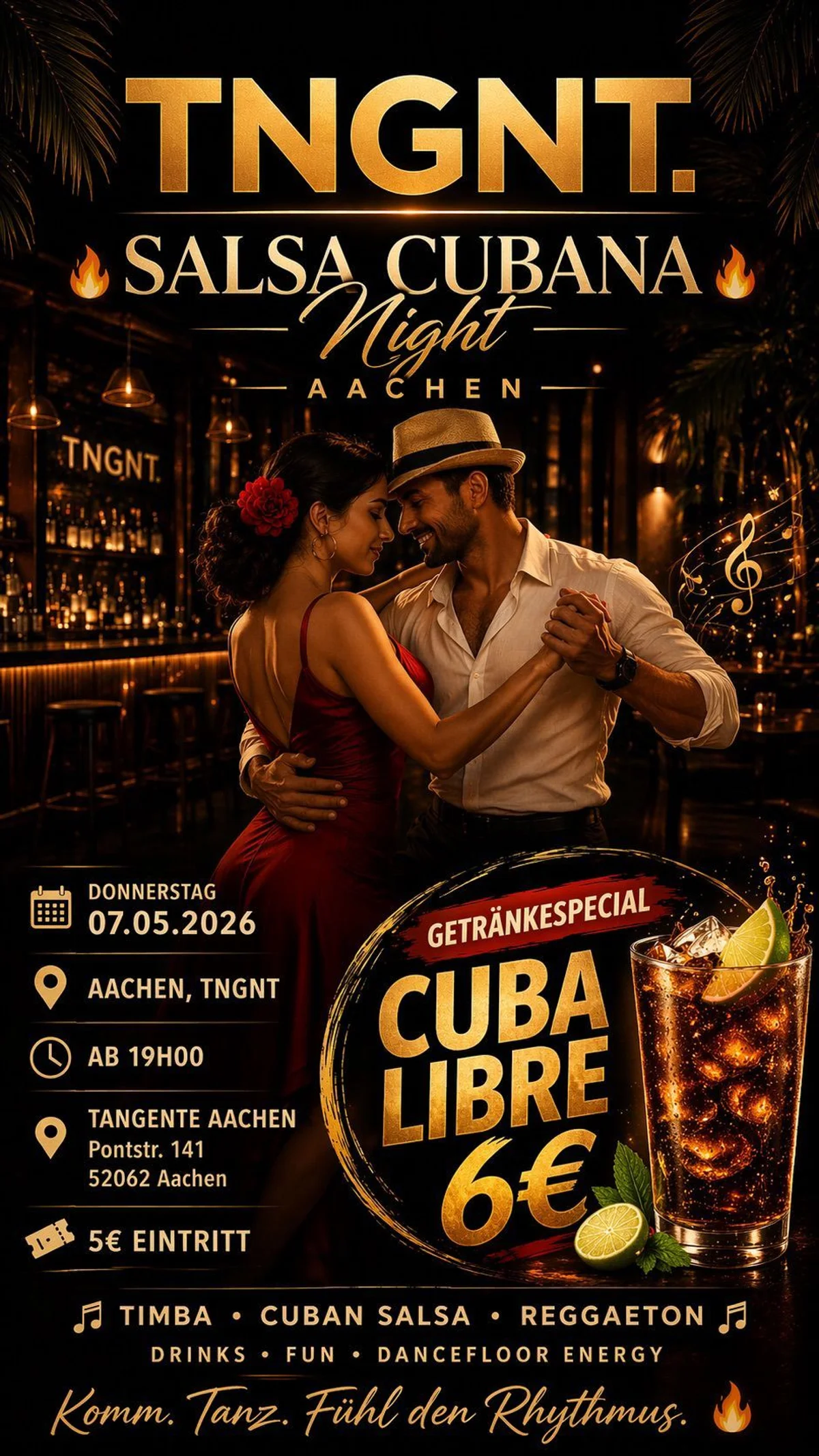 🔥 TNGNT. Salsa Cubana Night – Aachen 🔥 