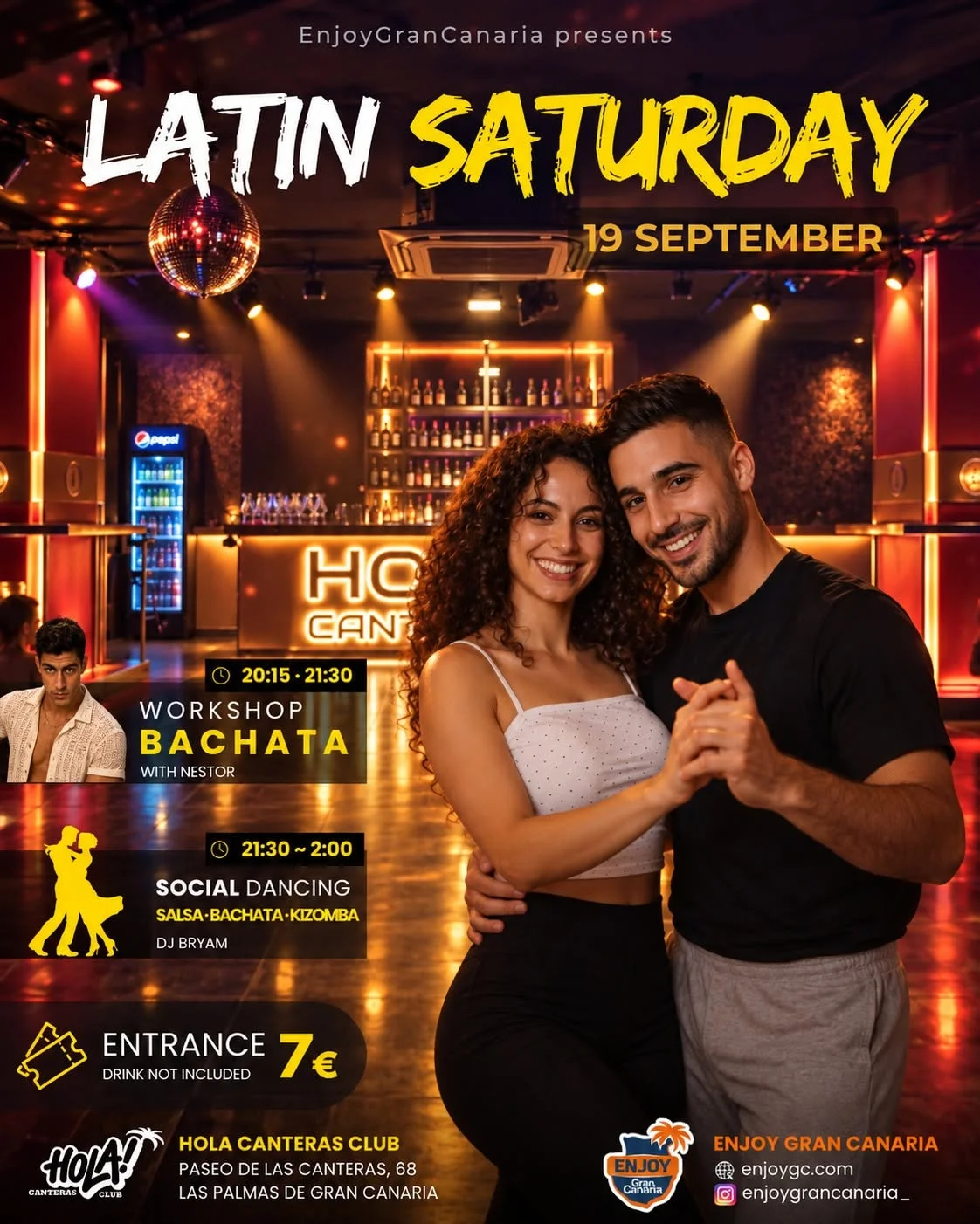 Salsa, Bachata & Kizomba at Hola Canteras Club, Monte Luz