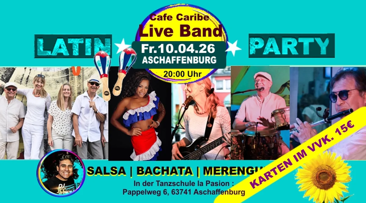 LATINPARTY MIT LIVE BAND★CAFE CARIBE ★ SALSA, BACHATA & MERENGUE 