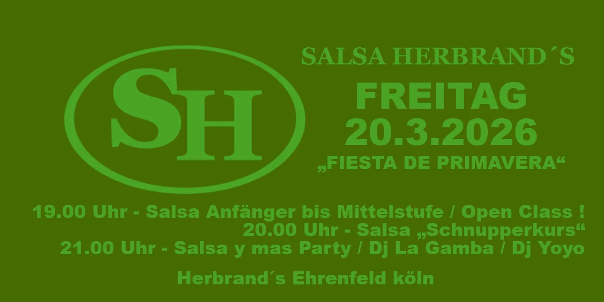 Salsa Herbrand´s / Freitag 20.3.26 / SalsaBootKölnTickets2026 :-)