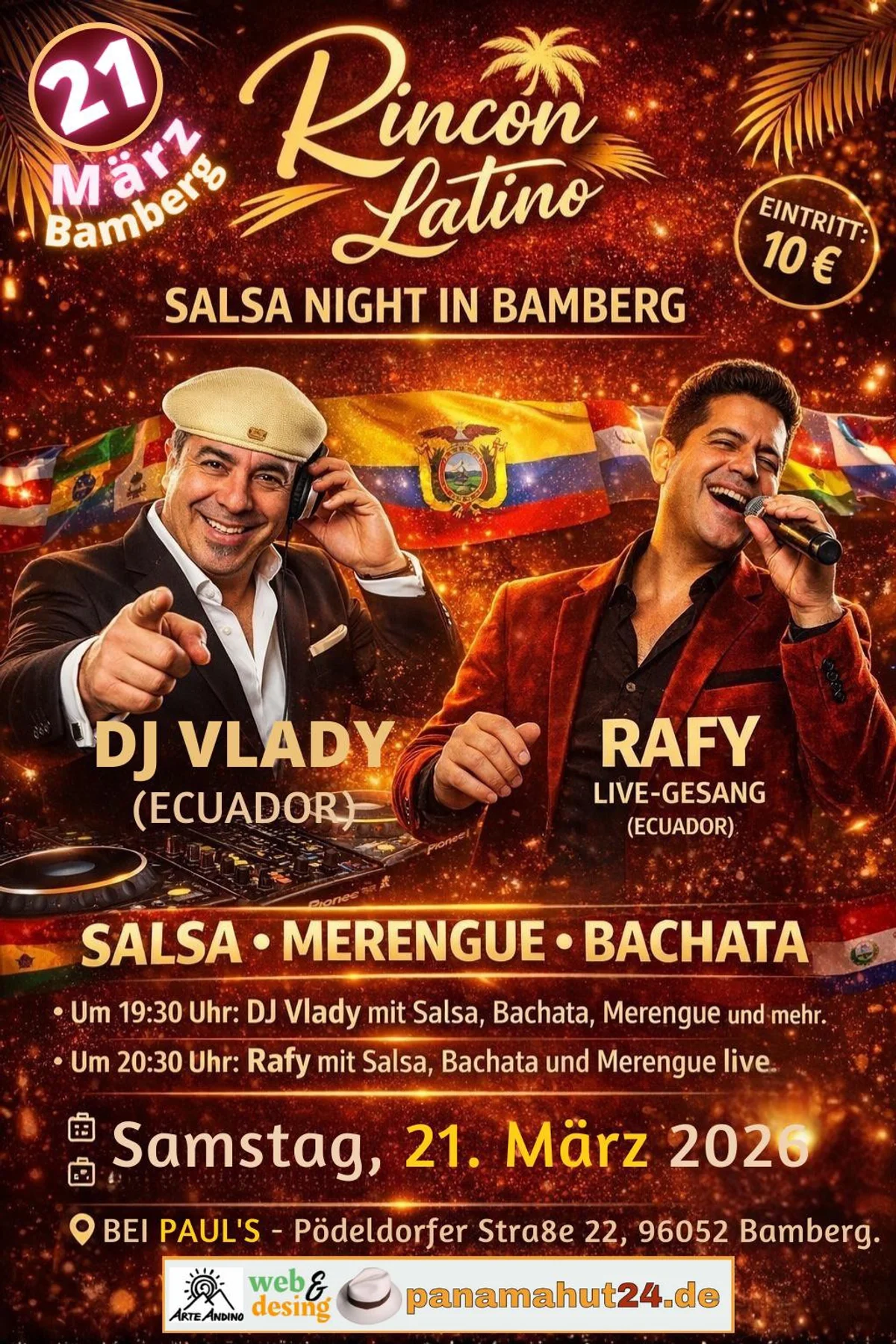 🔥 RINCÓN LATINO – SALSA NIGHT IN BAMBERG 🔥 📅 Samstag, 21. März 2026 📍 Bei Paul’s - Bamberg 