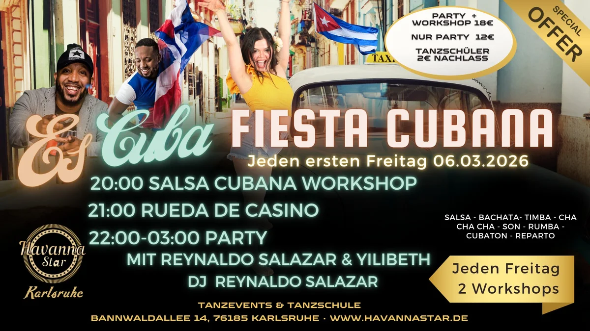 Kubanische Party! Latinparty mit zwei Workshops⭐️ Salsa Cubana und Rueda de Casino⭐️