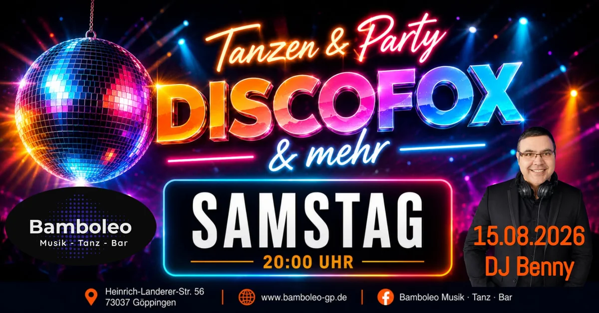𝗧𝗮𝗻𝘇𝗲𝗻 & 𝗣𝗮𝗿𝘁𝘆 𝗺𝗶𝘁 𝗗𝗜𝗦𝗖𝗢𝗙𝗢𝗫 𝘂𝗻𝗱 𝗺𝗲𝗵𝗿 in 73037 Göppingen 