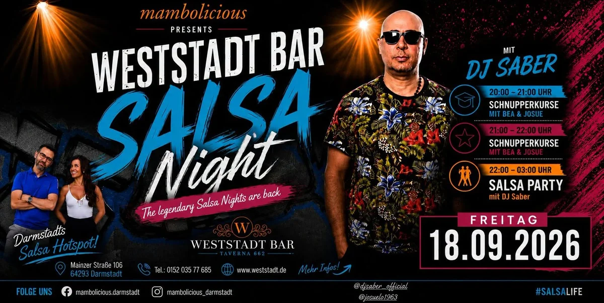 𝐖𝐄𝐒𝐓𝐒𝐓𝐀𝐃𝐓 𝐁𝐀𝐑 𝐒𝐀𝐋𝐒𝐀 𝐍𝐈𝐆𝐇𝐓 – THE LEGENDARY SALSA NIGHTS ARE BACK!🔥 