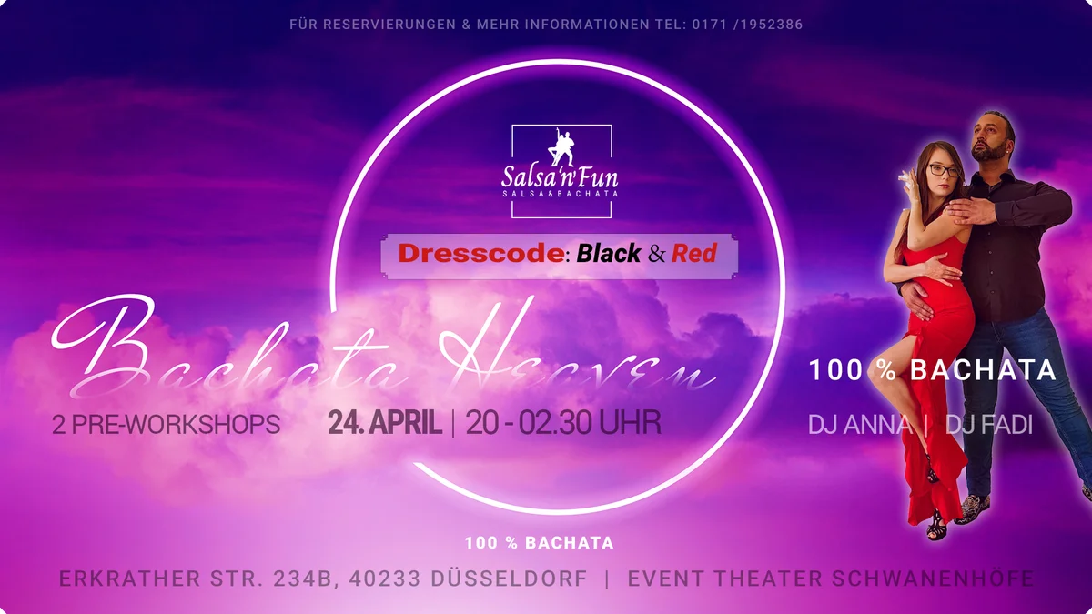 Bachata Heaven | Motto: Black & Red | Die 100 % Bachata Party in Düsseldorf