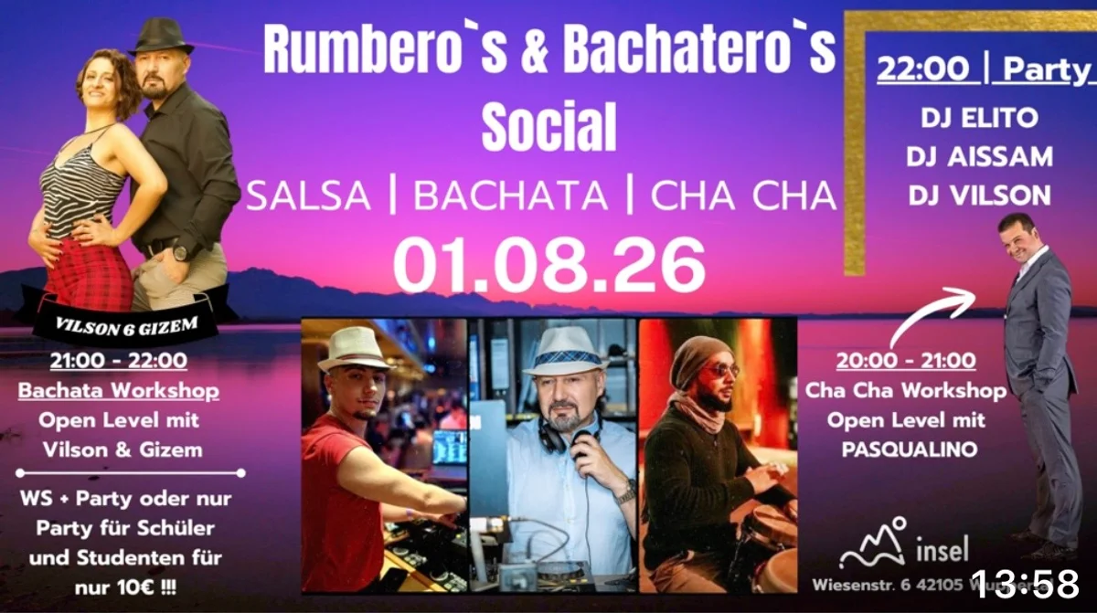 Rumbero's & Bachatero's Social August-edition