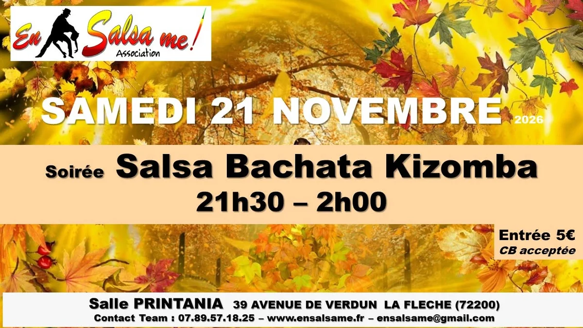 Salsa, Bachata & Kizomba at Printania, La Flèche