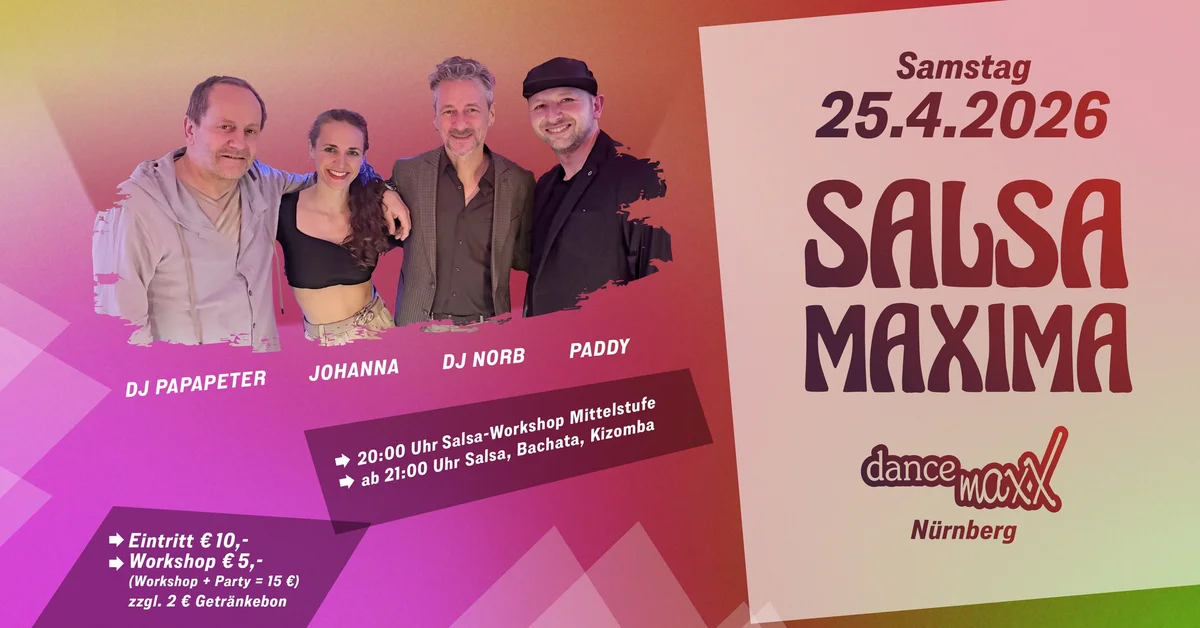 SALSA MAXIMA – die Salsa-Bachata-Kizomba-Party für das maxXimale Tanzvergnügen.