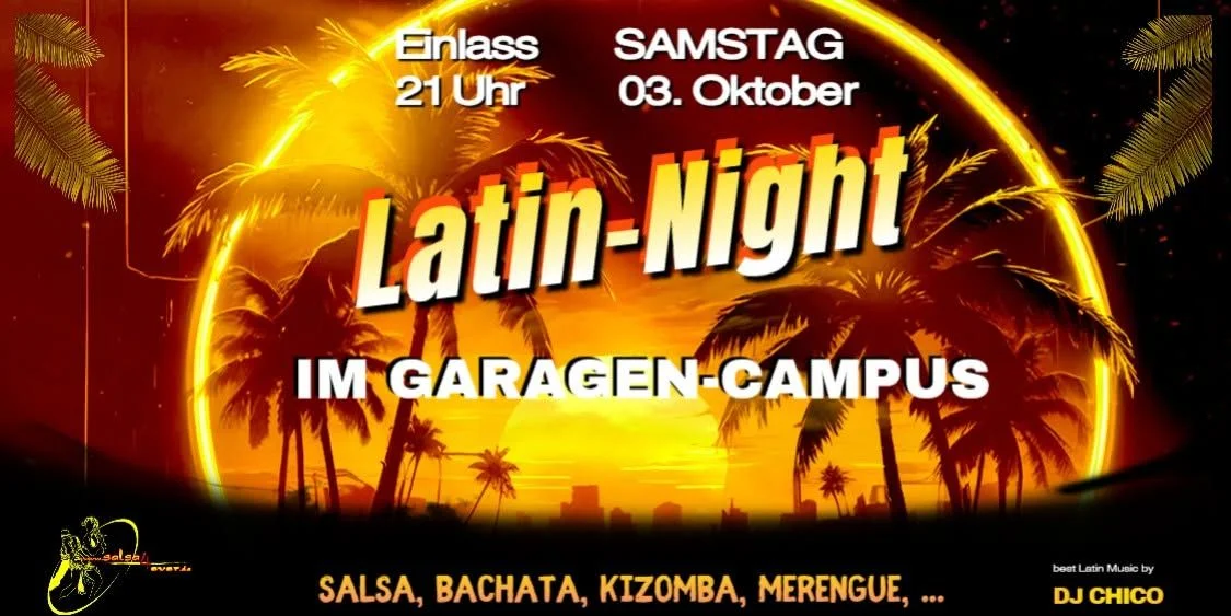 Latin Night im Garagen-Campus – Salsa, Bachata and Kizomba in Chemnitz
