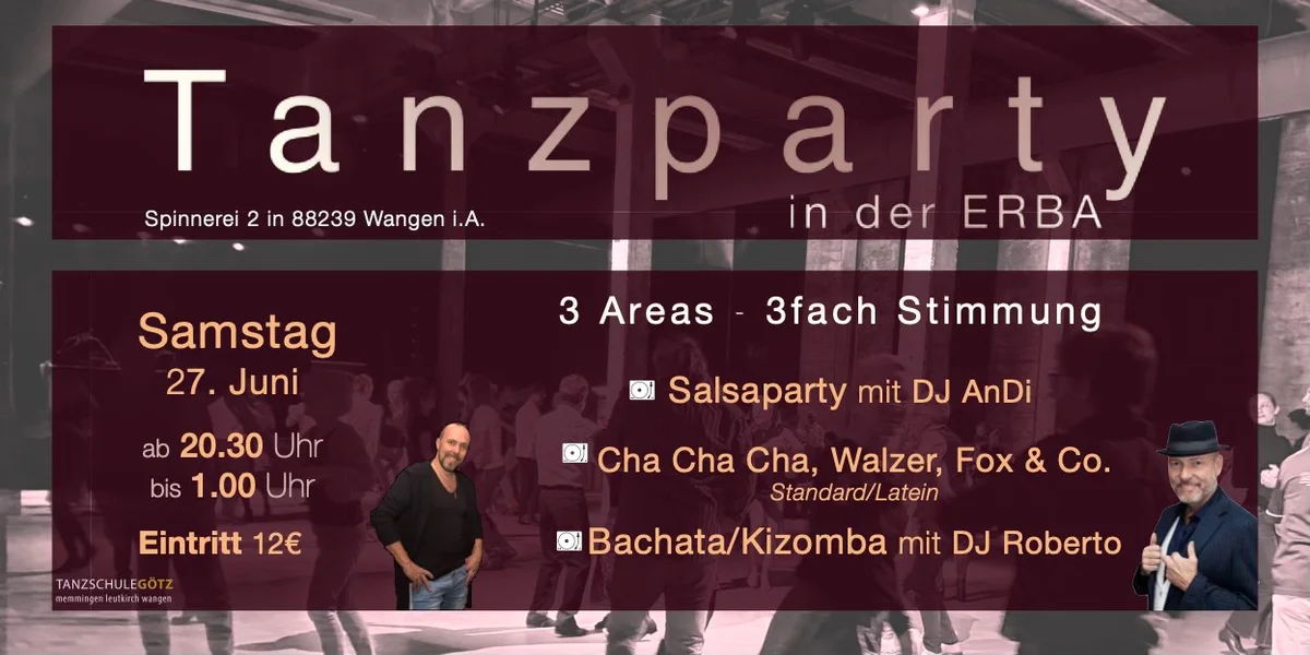 Tanzparty in der ERBA - 3 Areas
