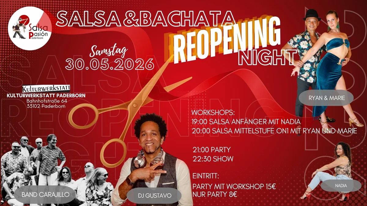 Salsa&Bachata Reopening Party mit Livemusik und DJ Gustavo
