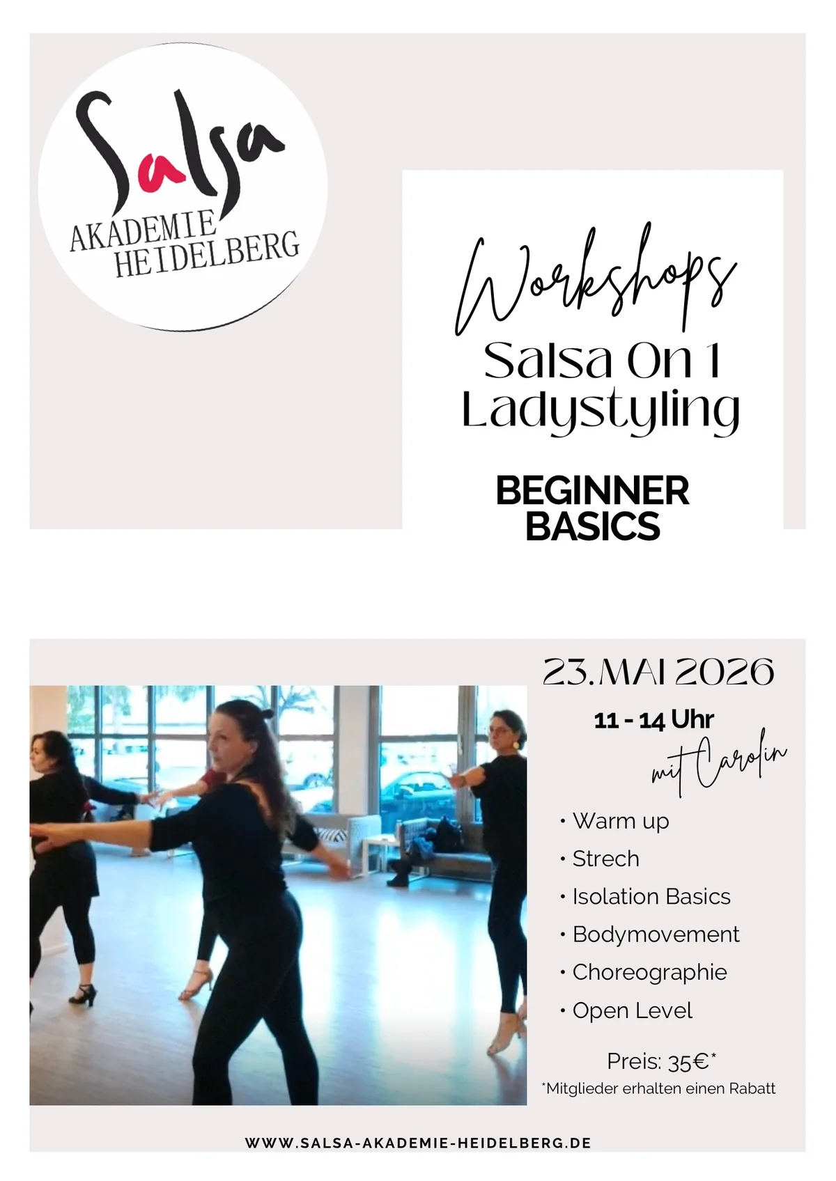 SALSA ON1 LADYSTYLING WORKSHOP | BEGINNER & BASICS